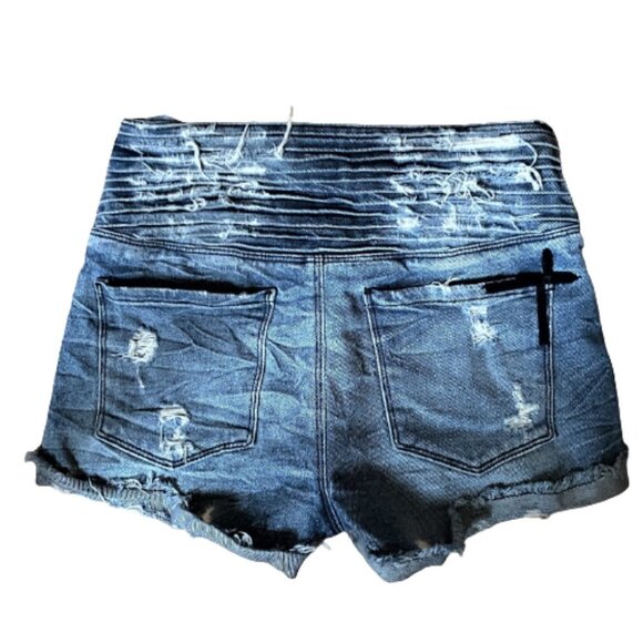 2/$40 RtA Salvador Ripped Jean Shorts in Destroyed Daze - Picture 6 of 16